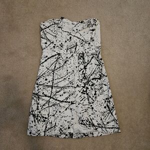 TTPD Taylor Swift Black and White Ink Splatter Dress